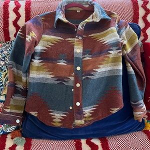 Light wool Aztec Shacket